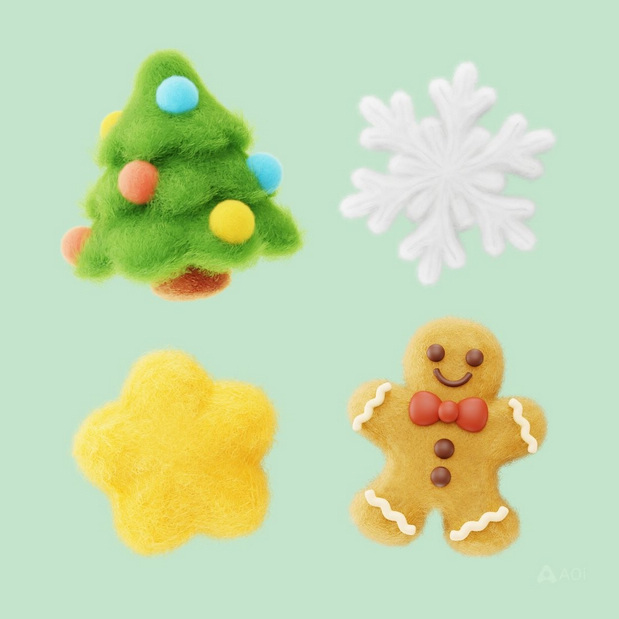 毛绒绒可爱食物材料模型