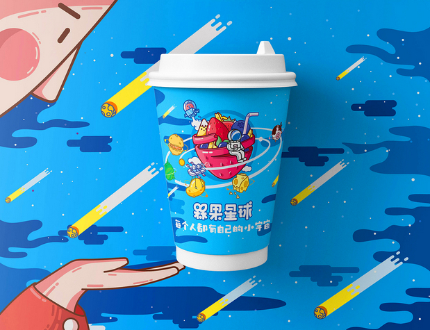 “槑果星球”果茶品牌形象