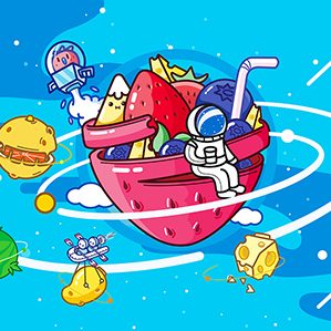 “槑果星球”果茶品牌形象 /><img fetchpriority=