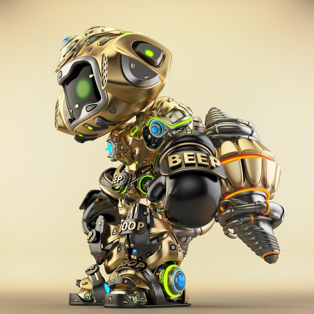 3D立体机器人立体建模渲染