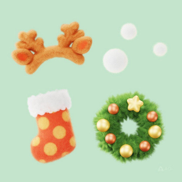 毛绒绒可爱食物材料模型