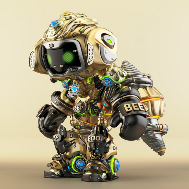 3D立体机器人立体建模渲染