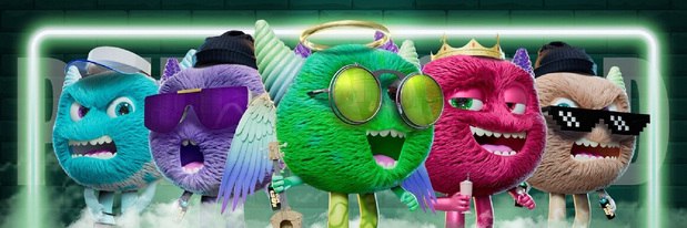 可爱怪物卡通插图角色C4D渲染