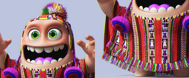 可爱怪物卡通插图角色C4D渲染