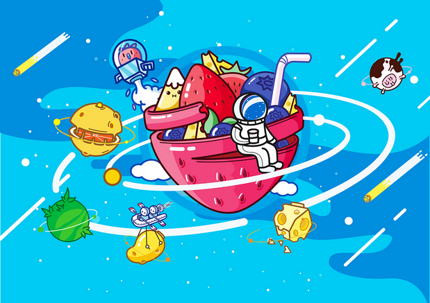 “槑果星球”果茶品牌形象