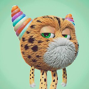 可爱怪物卡通插图角色C4D渲染 /><img fetchpriority=