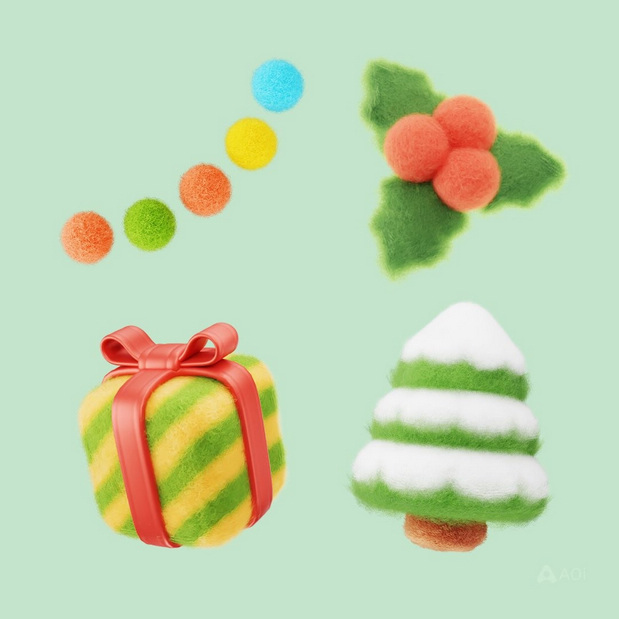 毛绒绒可爱食物材料模型