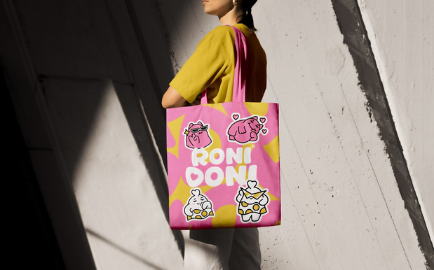 甜甜圈品牌标识标签卡通设计