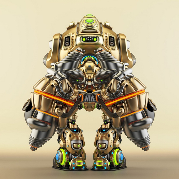 3D吉祥物：3D立体机器人立体建模渲染