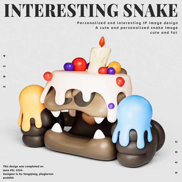 3D吉祥物：蛇形象IP设计Interesting Snake