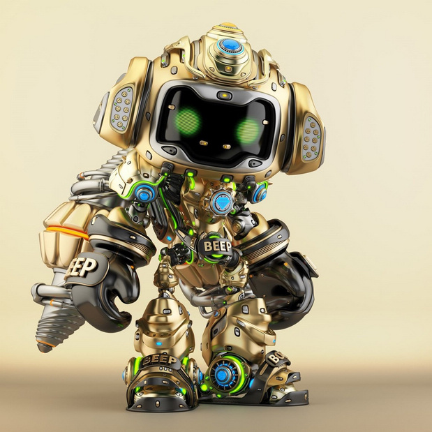 3D吉祥物：3D立体机器人立体建模渲染