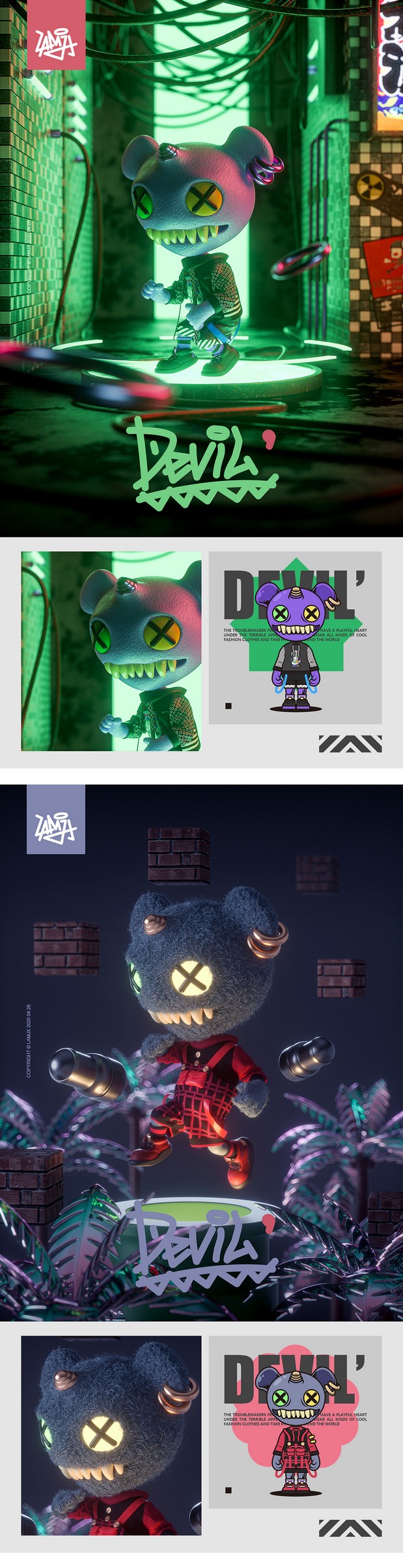 3D吉祥物：Devil’ | 卡通角色场景