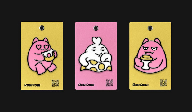 甜甜圈品牌标识标签卡通设计