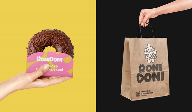 甜甜圈品牌标识标签卡通设计