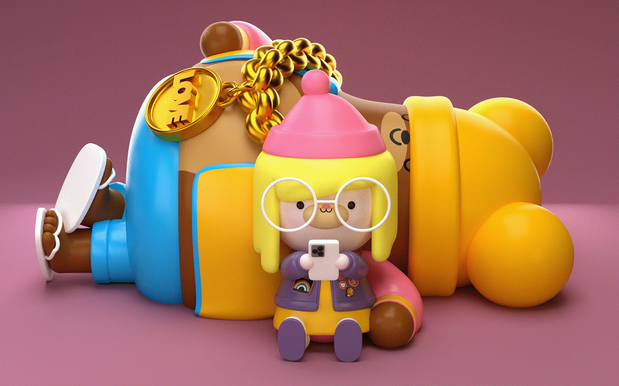 3D吉祥物：Stayhome