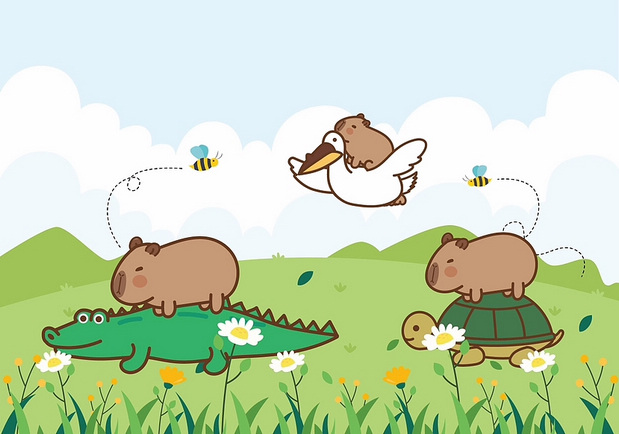 卡皮巴拉水豚IP卡通形象