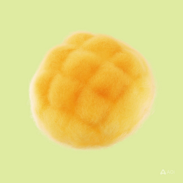 3D吉祥物：毛绒绒可爱食物材料模型