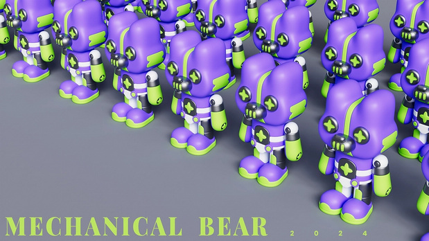 3D吉祥物：机械熊IP形象设计