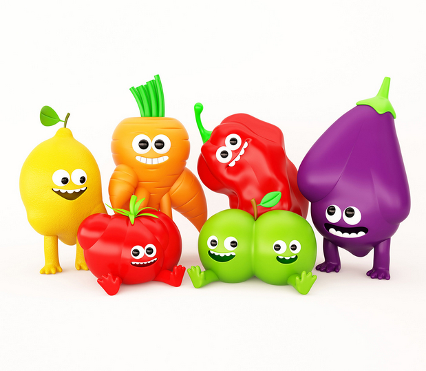 3D吉祥物：UGLY VEGETABLES