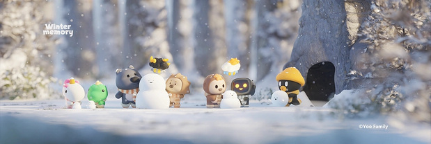 3D吉祥物：YooFamily冬季记忆主题插图