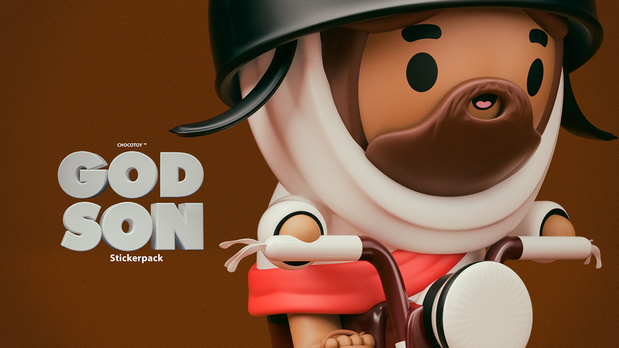 3D吉祥物：God son sticker