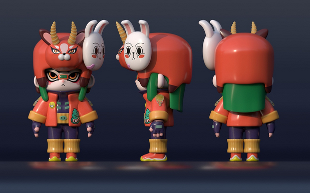 3D吉祥物：动物男孩拉洛特