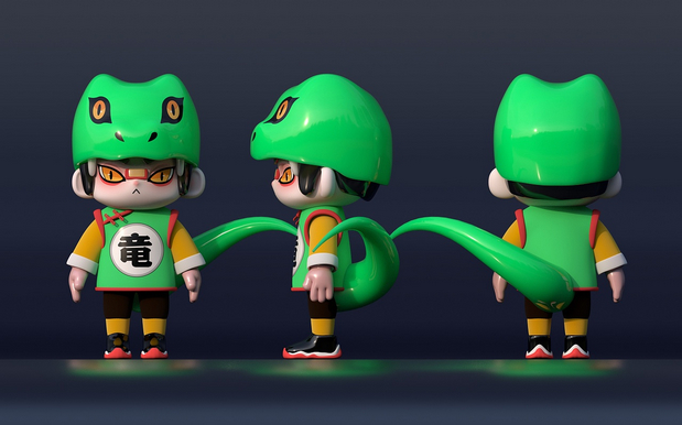 3D吉祥物：动物男孩拉洛特