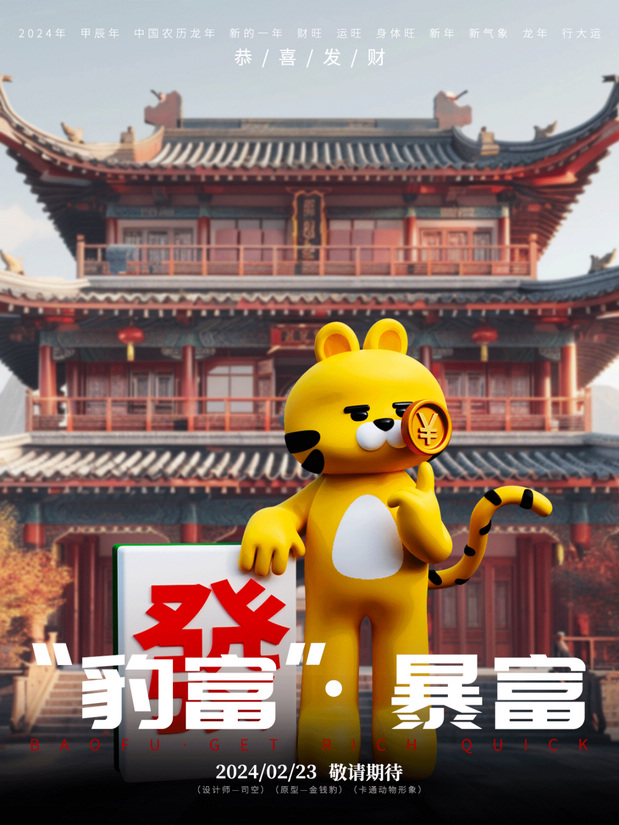 3D吉祥物：卡通形象设计｜豹富