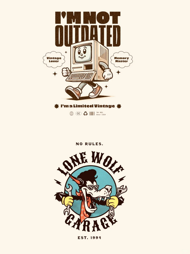 美式复古卡通logo