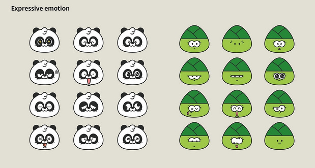 原创熊猫IP胖徳儿和小布