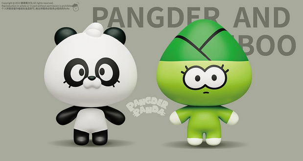 原创熊猫IP胖徳儿和小布