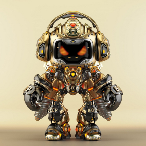 3D吉祥物：3D立体机器人立体建模渲染