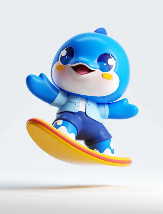 3D吉祥物：小海豚企业ip形象设计