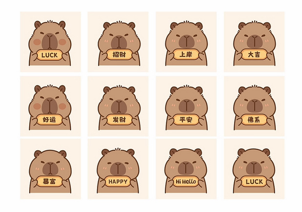 卡皮巴拉水豚IP卡通形象