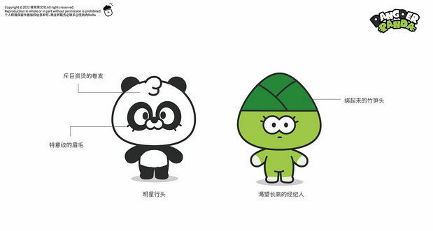 原创熊猫IP胖徳儿和小布