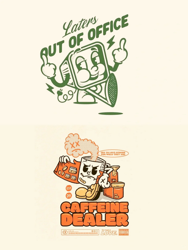 美式复古卡通logo