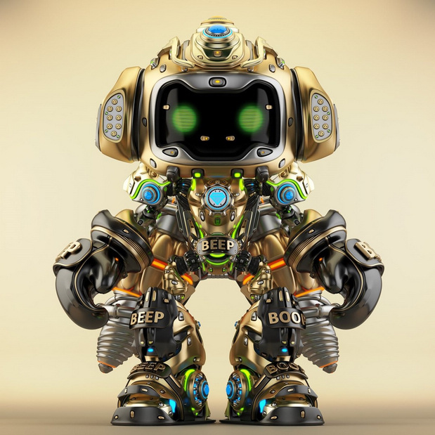 3D吉祥物：3D立体机器人立体建模渲染