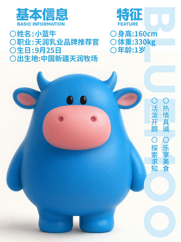 3D吉祥物：IP打造天润小蓝牛BLUEMOO