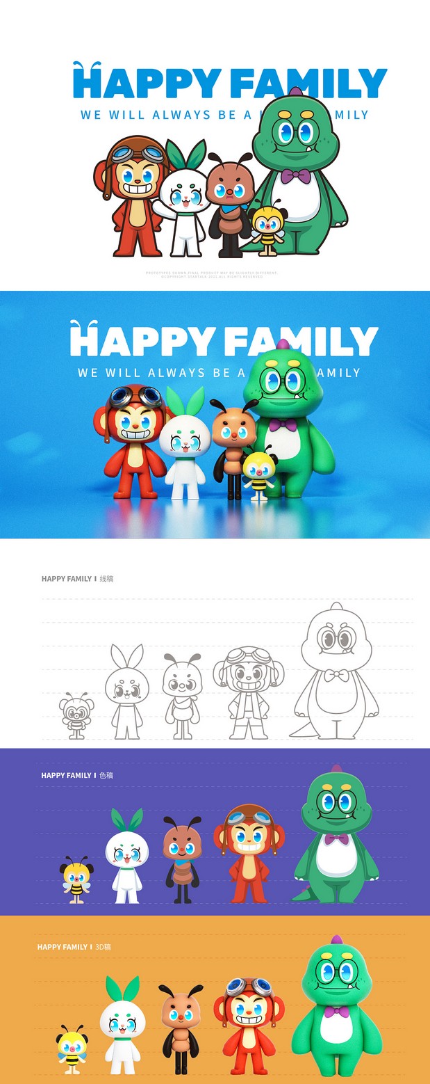 欢乐家族卡通形象设计