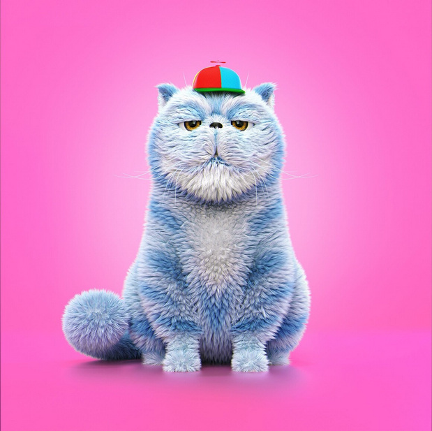 3D吉祥物：可爱怪物卡通插图角色C4D渲染