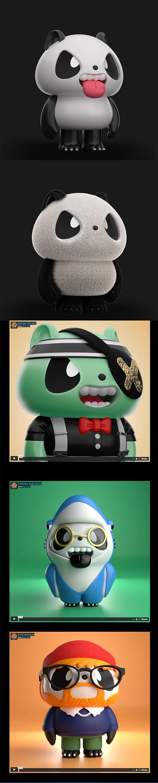 3D吉祥物：Almost Famous Pandas NFT