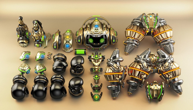 3D吉祥物：3D立体机器人立体建模渲染