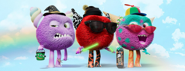 3D吉祥物：可爱怪物卡通插图角色C4D渲染