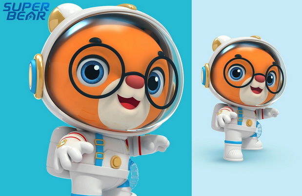 3D吉祥物：航天超级熊Super bear