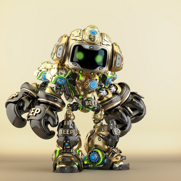 3D吉祥物：3D立体机器人立体建模渲染