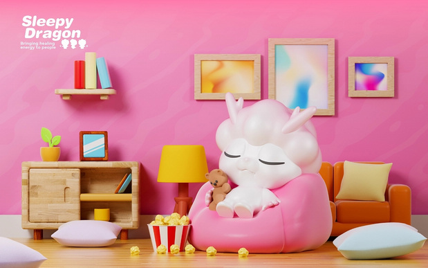 3D吉祥物：瞌睡龙丨2024龙年IP形象