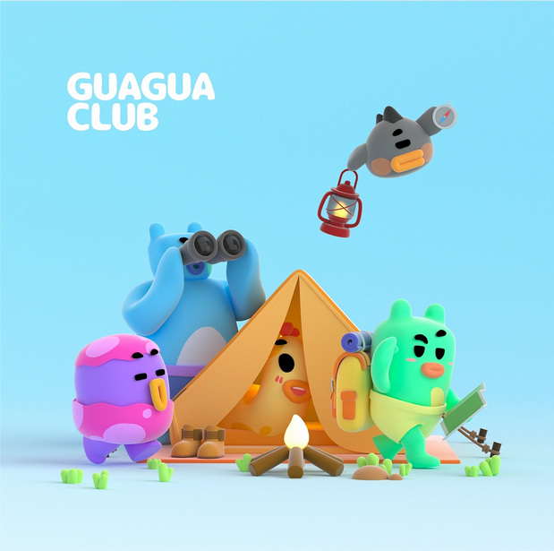 3D吉祥物：呱呱俱乐部-品牌ip家族设计