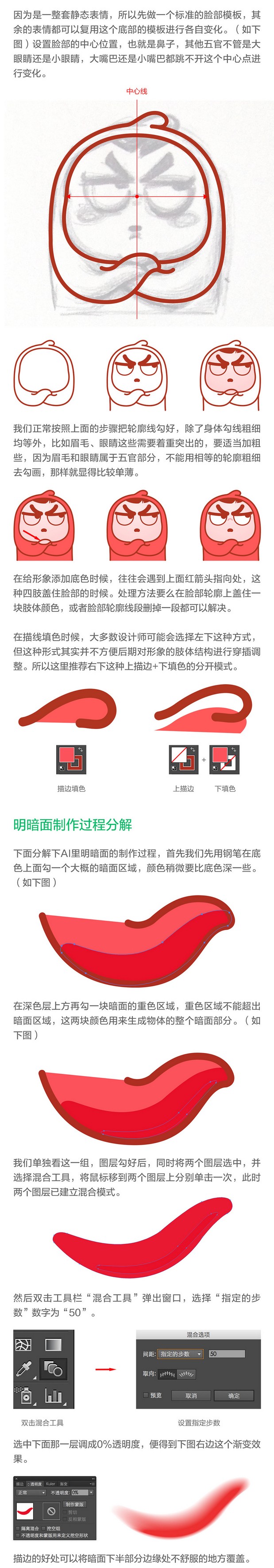 AI矢量表情绘制步骤分解