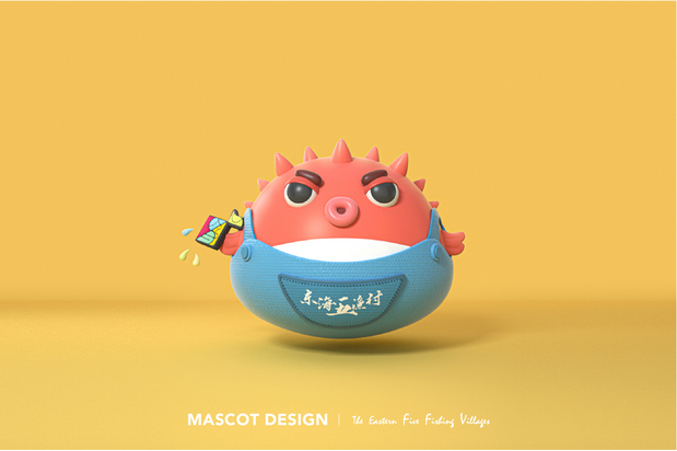 东海五渔村吉祥物设计-海河豚