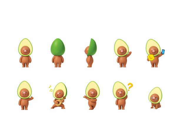 3D吉祥物：L.POINT X Avofriends